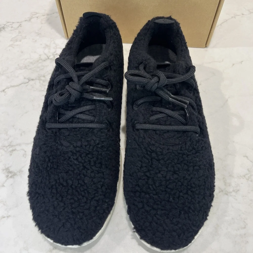 Allbirds NEW Mens 11 Wool Runner‎ Fluff Natural Black Sneakers Shoes Travel